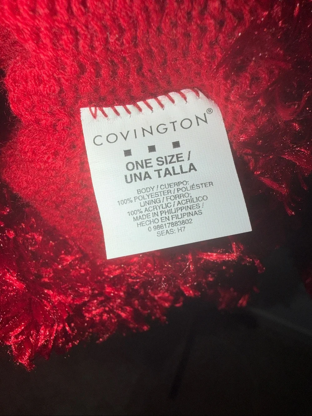 NWOT Covington Red Fuzzy Pom Hat with Matching Scarf